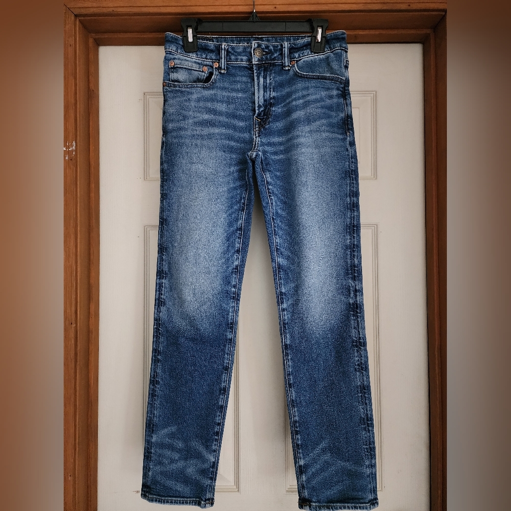 American Eagle Airflex+ Slim Straight Blue Denim Jeans 28 x 30